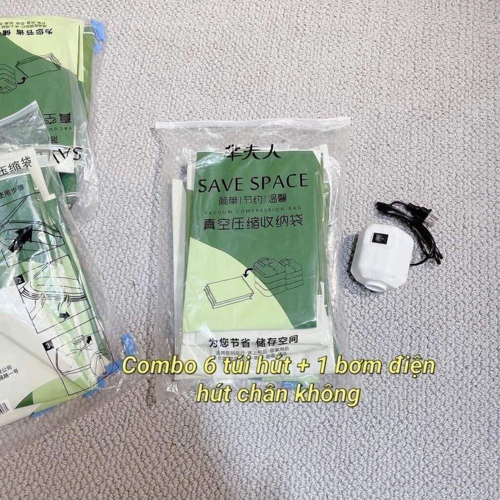 SET 6 TÚI HÚT CHÂN KHÔNG GREEN KÈM BƠM - Ảnh 2