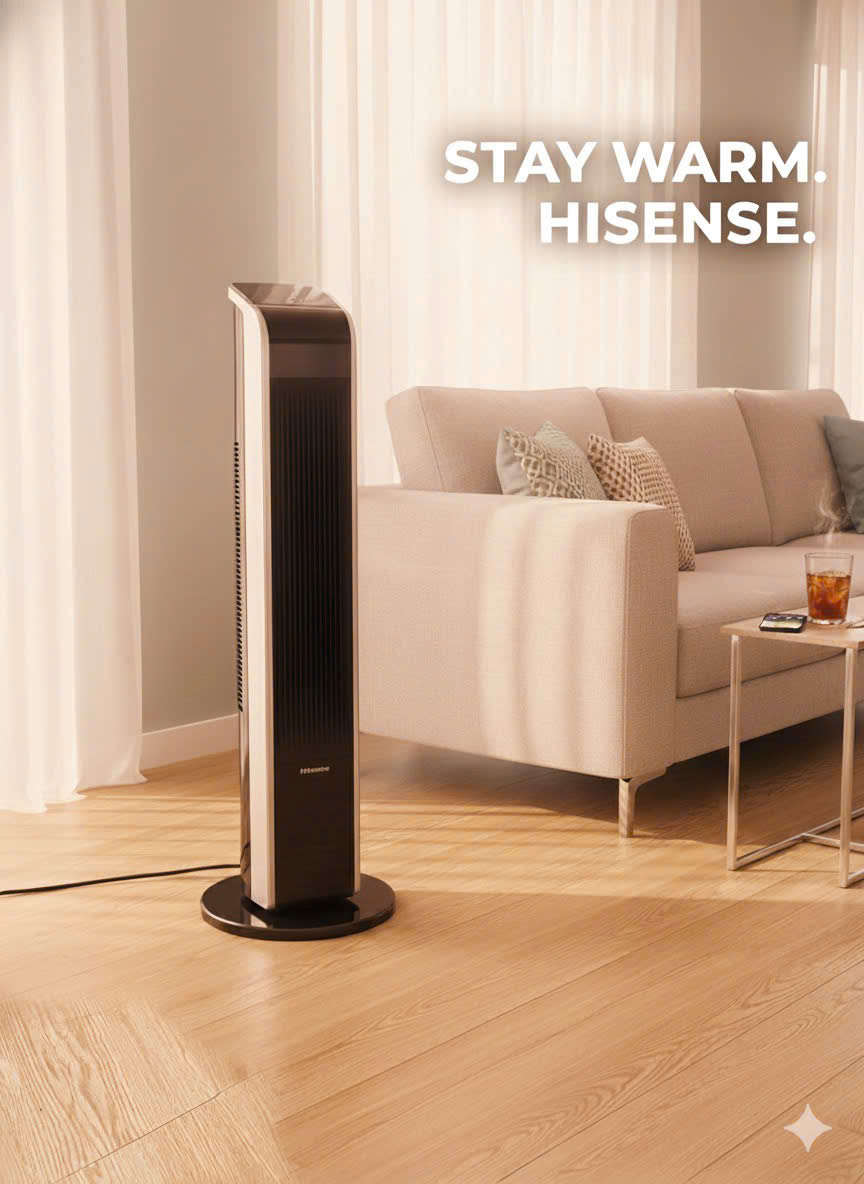 Máy sưởi gốm Hisense N02 2200W làm ấm nhanh không đốt oxy không khô da