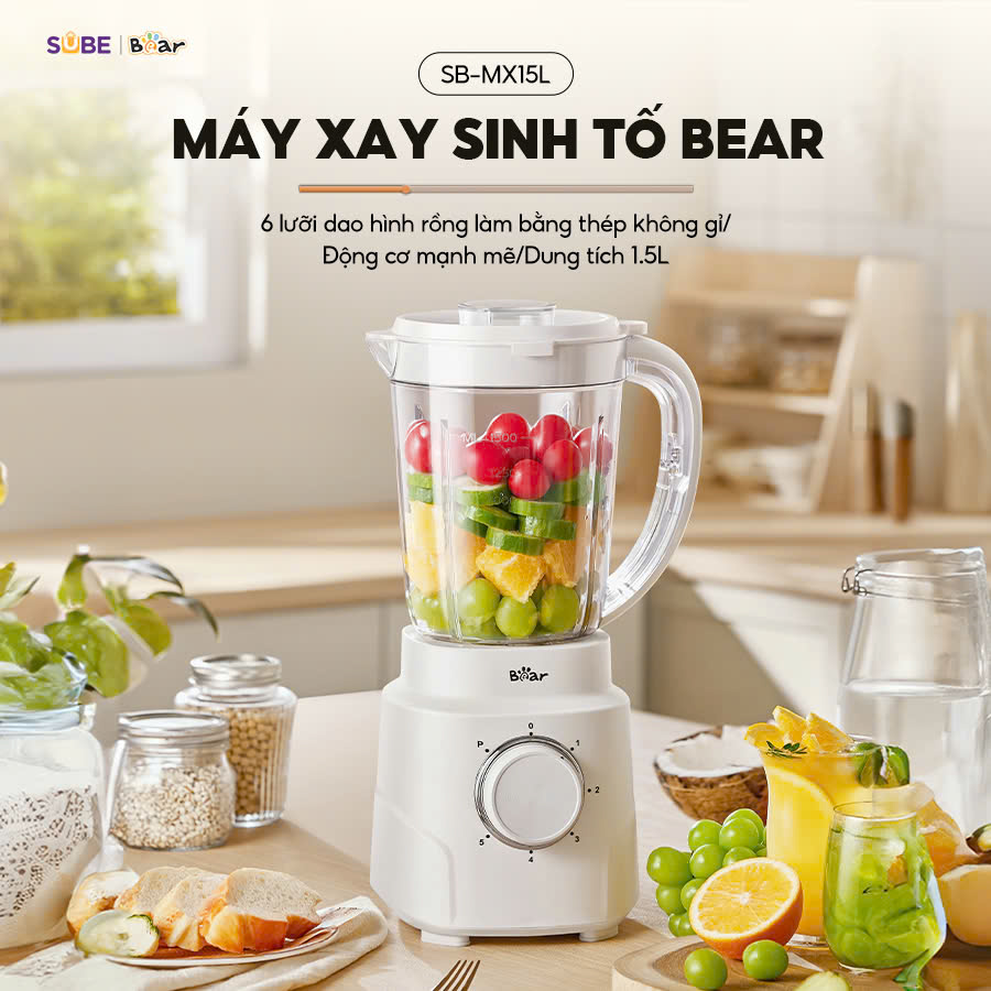 (GIÁ ĐỘC QUYỀN) Máy xay sinh tố 1.5l Bear SB-MX15L