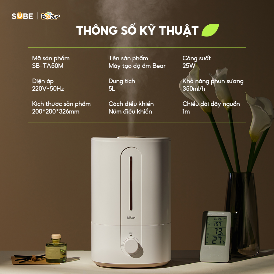 Máy tạo độ ẩm Bear SB-TA50M  - Ảnh 5