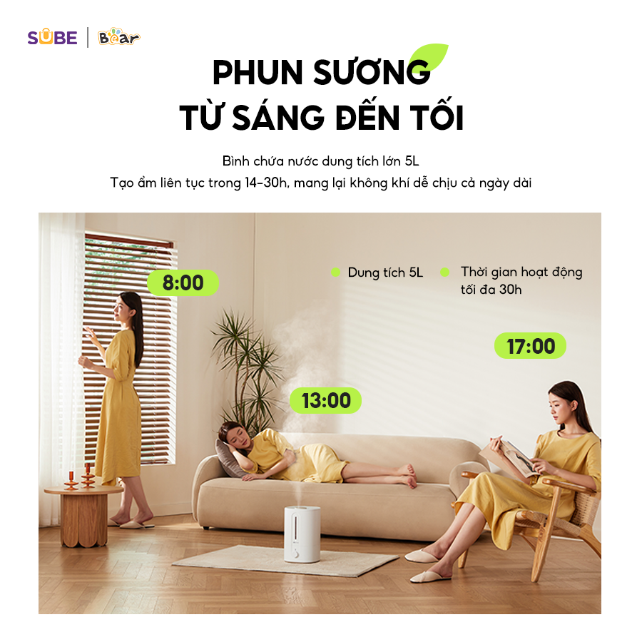Máy tạo độ ẩm Bear SB-TA50M  - Ảnh 6