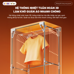 (hàng xả) Tủ sấy quần áo gấp gọn Bear PCD-4H12G, dung tích 400l, khung thép