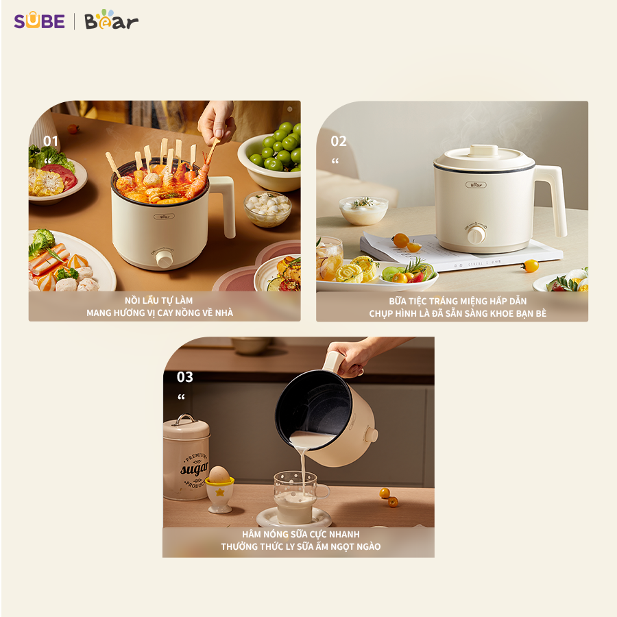 (GIÁ ĐỘC QUYỀN) Nồi nấu điện đa năng Bear MC-4H16H - Ảnh 6