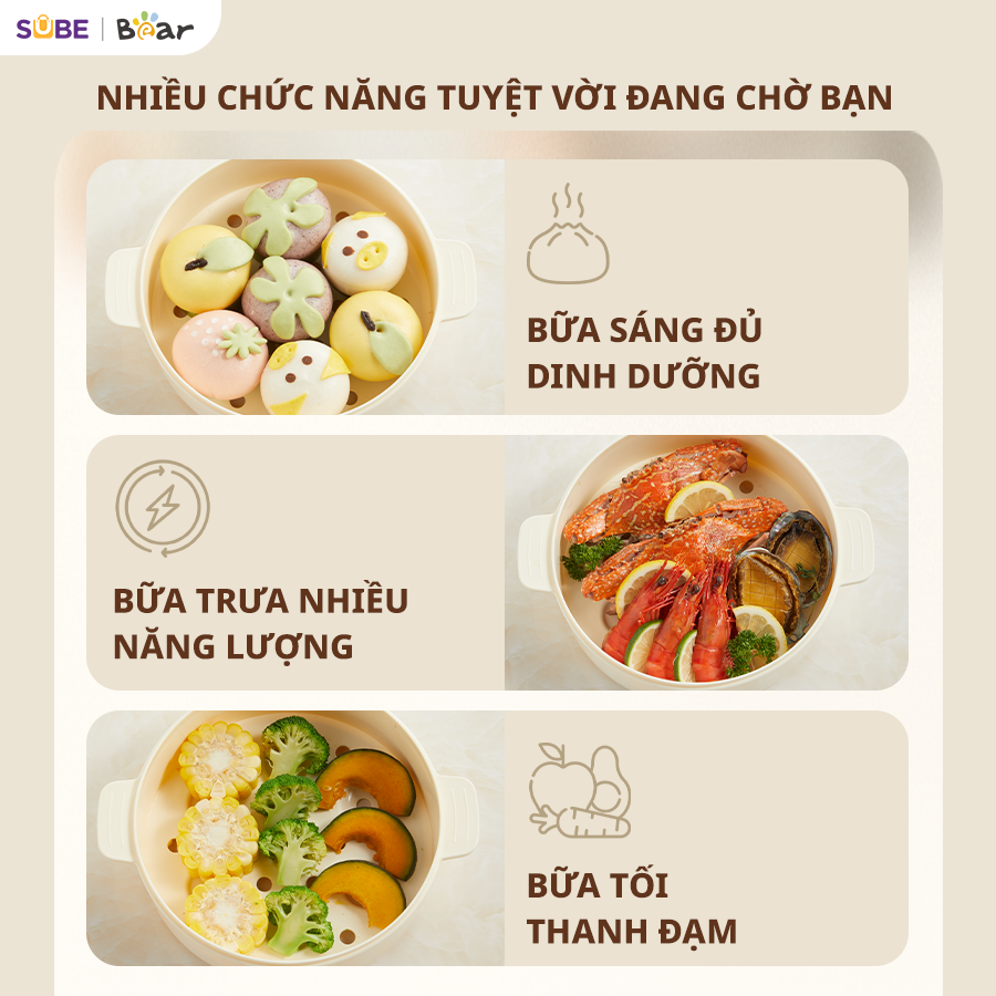 Nồi nấu điện đa năng Bear MC-4H16F - Ảnh 5