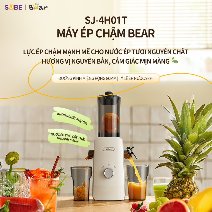 (GIÁ ĐỘC QUYỀN) Máy ép trái cây Bear SJ-4H01T