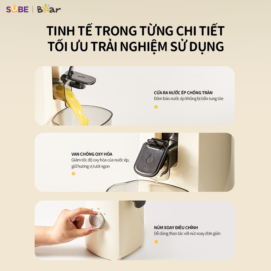 (GIÁ ĐỘC QUYỀN) Máy ép trái cây Bear SJ-4H01T - Ảnh 6