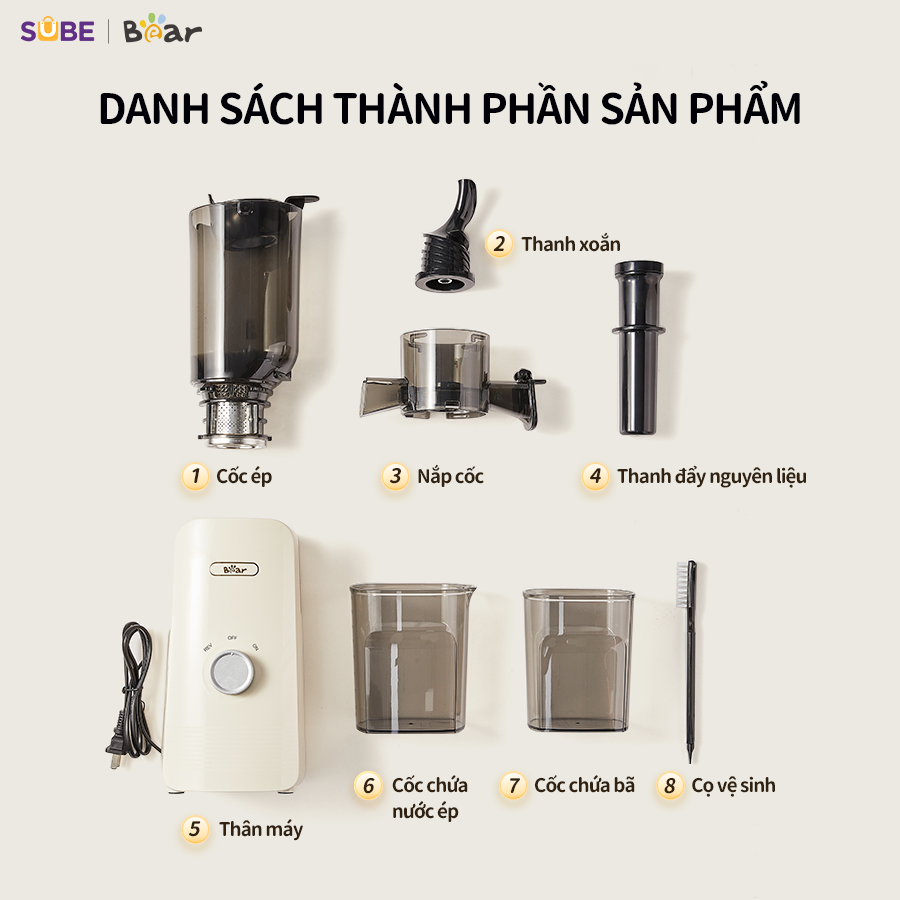 (GIÁ ĐỘC QUYỀN) Máy ép trái cây Bear SJ-4H01T - Ảnh 7