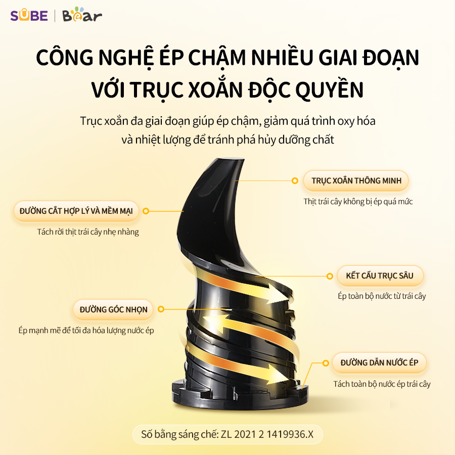 (GIÁ ĐỘC QUYỀN) Máy ép trái cây Bear SJ-4H01T - Ảnh 2