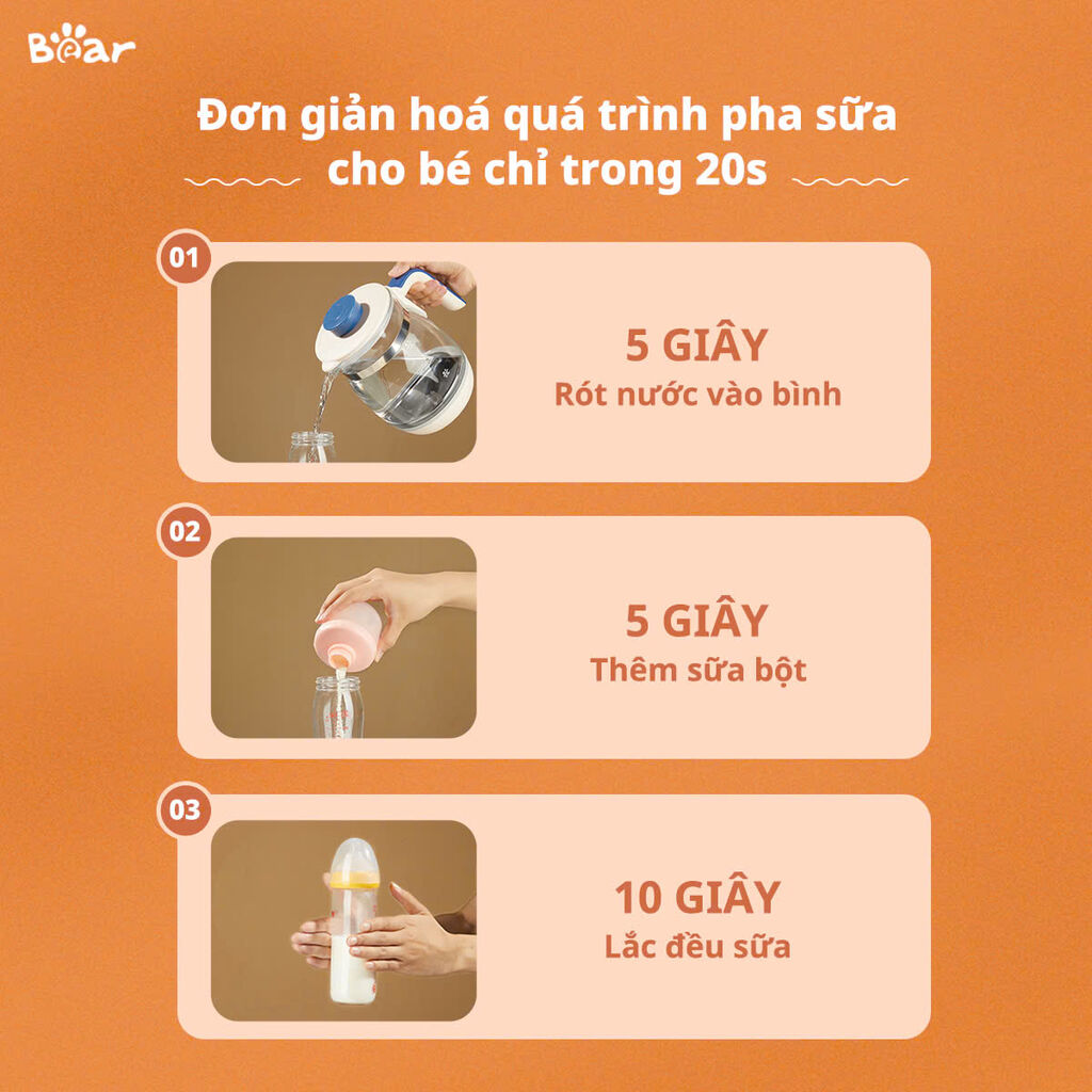 Máy hâm sữa tiệt trùng Bear WW-4H12L  - Ảnh 5