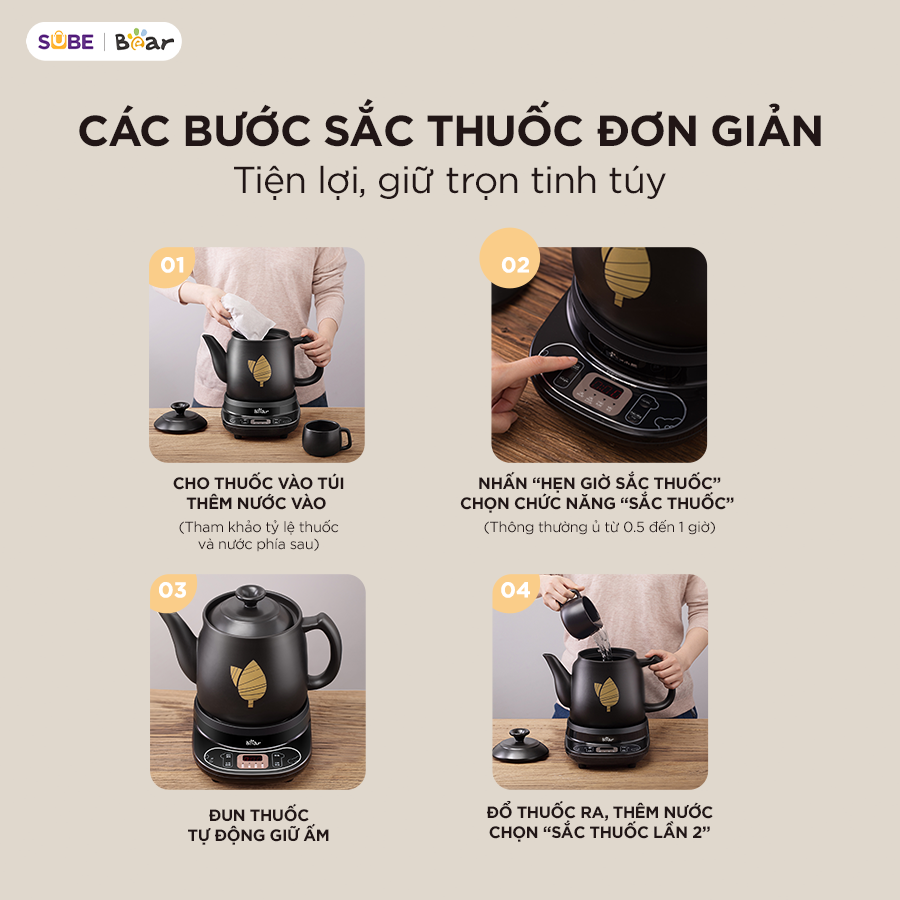 Ấm sắc thuốc Bear HTM - 4H40X - Ảnh 6