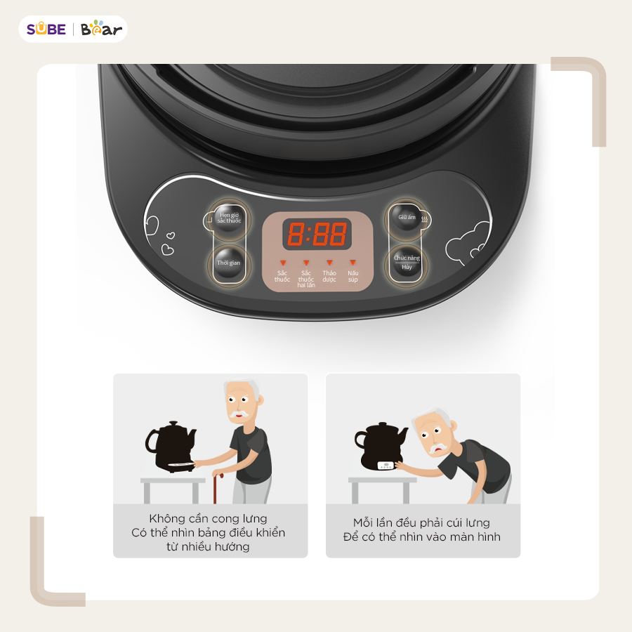 Ấm sắc thuốc Bear HTM - 4H40X - Ảnh 2