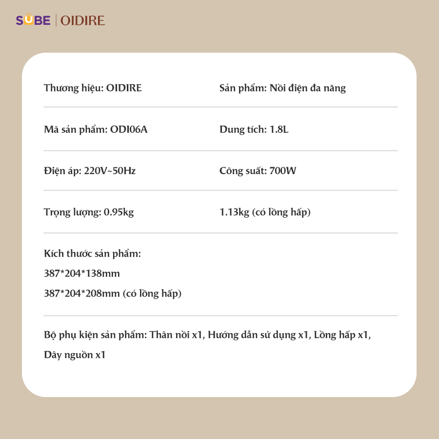 (GIÁ ĐỘC QUYỀN) Nồi lẩu Oidire ODI06A - Ảnh 7