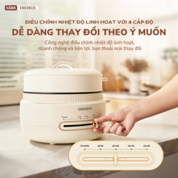 (GIÁ ĐỘC QUYỀN) Nồi lẩu Oidire 4L ODI07A Chiên Xào Nấu, Có Xửng Hấp Tiết Kiệm…