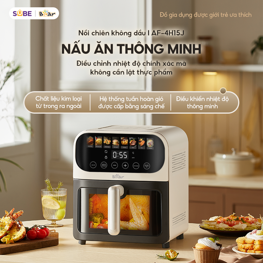 (GIÁ ĐỘC QUYỀN) Nồi chiên không dầu Bear AF-4H15J