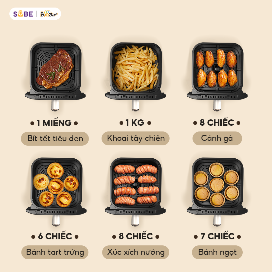 (GIÁ ĐỘC QUYỀN) Nồi chiên không dầu Bear AF-4H15J - Ảnh 6
