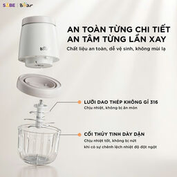 Máy xay ăn dặm 8 lưỡi 0.3L Bear CH-5H02D24 (2 màu Trắng - Vàng)
