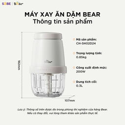 Máy xay ăn dặm 8 lưỡi 0.3L Bear CH-5H02D24 (2 màu Trắng - Vàng)