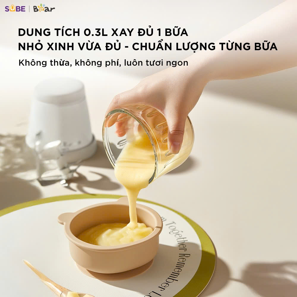 (GIÁ ĐỘC QUYỀN) Máy xay ăn dặm 8 lưỡi 0.3L Bear CH-5H02D24 (2 màu Trắng - Vàng) - Ảnh 8