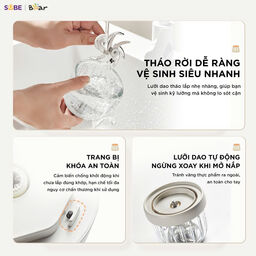 Máy xay ăn dặm 8 lưỡi 0.3L Bear CH-5H02D24 (2 màu Trắng - Vàng)