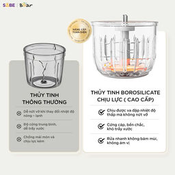 Máy xay ăn dặm 8 lưỡi 0.3L Bear CH-5H02D24 (2 màu Trắng - Vàng)