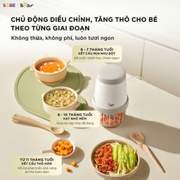 Máy xay ăn dặm 8 lưỡi 0.3L Bear CH-5H02D24 (2 màu Trắng - Vàng)