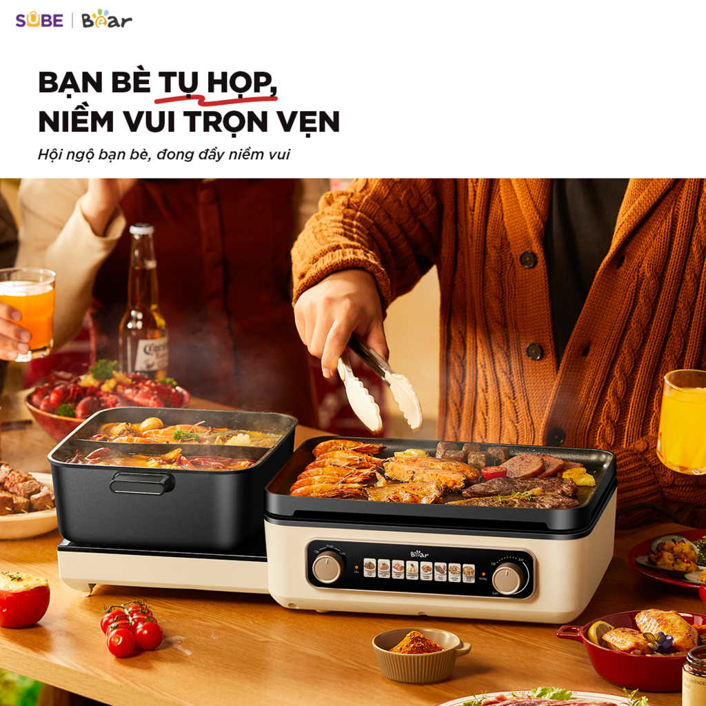 Nồi lẩu nướng đa năng Bear GR-5H22R83 - Ảnh 5