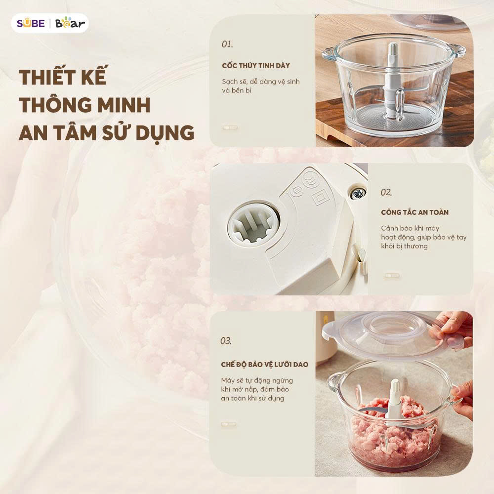 Máy xay xay Thịt Bear 1,8L CH-5H03P36 - Ảnh 7