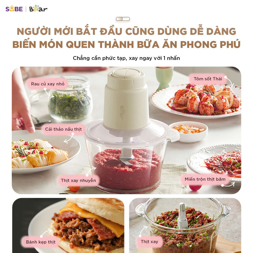 (GIÁ ĐỘC QUYỀN) Máy xay thịt Bear 1,8L CH-5H03E33 - Ảnh 8