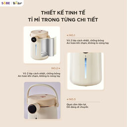 (hàng xả đã sd)Bình Thủy Điện Bear 3L Đun Sôi Siêu Nhanh Khử Clo Bình Đun Nước…