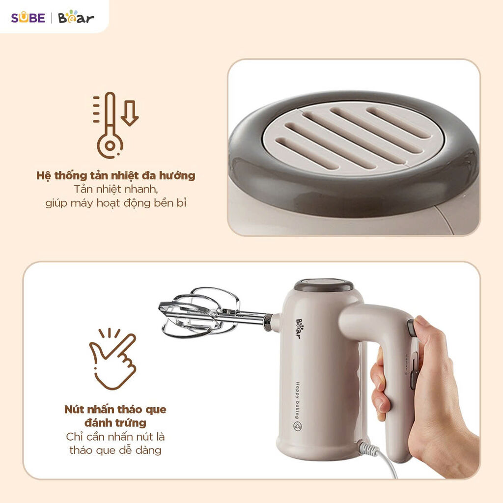 Máy đánh trứng cầm tay Bear HM-5H01J29 - Ảnh 7