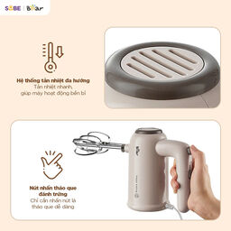 Máy đánh trứng cầm tay Bear HM-5H01J29,công suất 125W đánh bông lòng trắng trứ…
