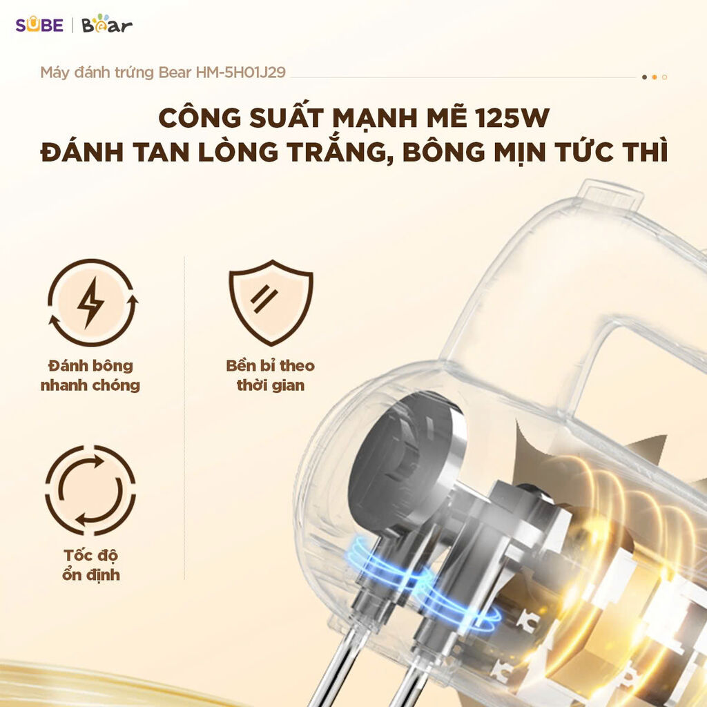 Máy đánh trứng cầm tay Bear HM-5H01J29 - Ảnh 9