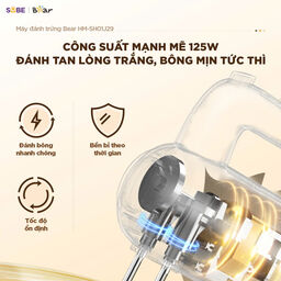 Máy đánh trứng cầm tay Bear HM-5H01J29,công suất 125W đánh bông lòng trắng trứ…