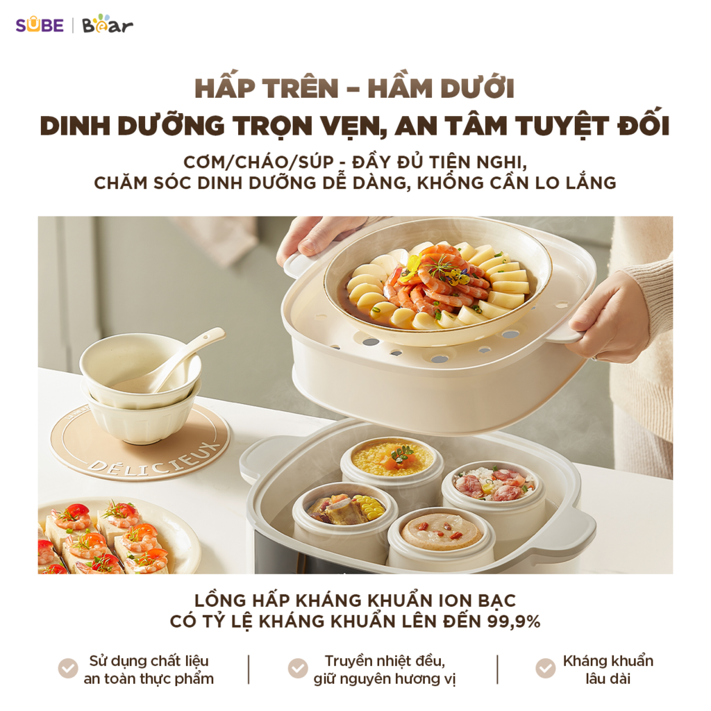 Nồi nấu chậm THẾ HỆ MỚI Bear 2.5L SC-5H25M34 - Ảnh 10