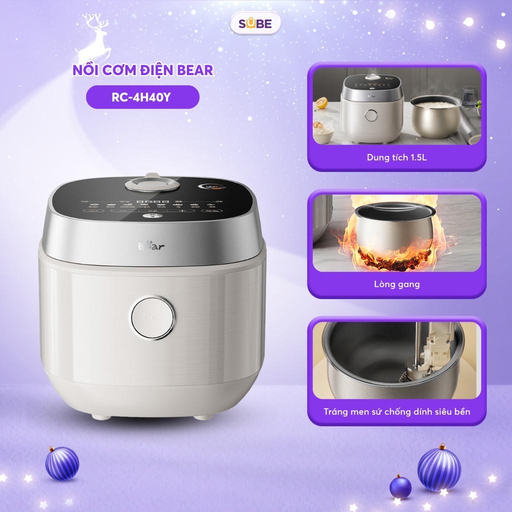Nồi cơm điện Bear 4L RC-4H40Y (lòng nồi 1.5L)