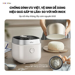 (Giá tốt) Nồi cơm điện Bear 4L RC-4H40Y, lòng nồi gang tráng men (lòng nồi 1.5L)