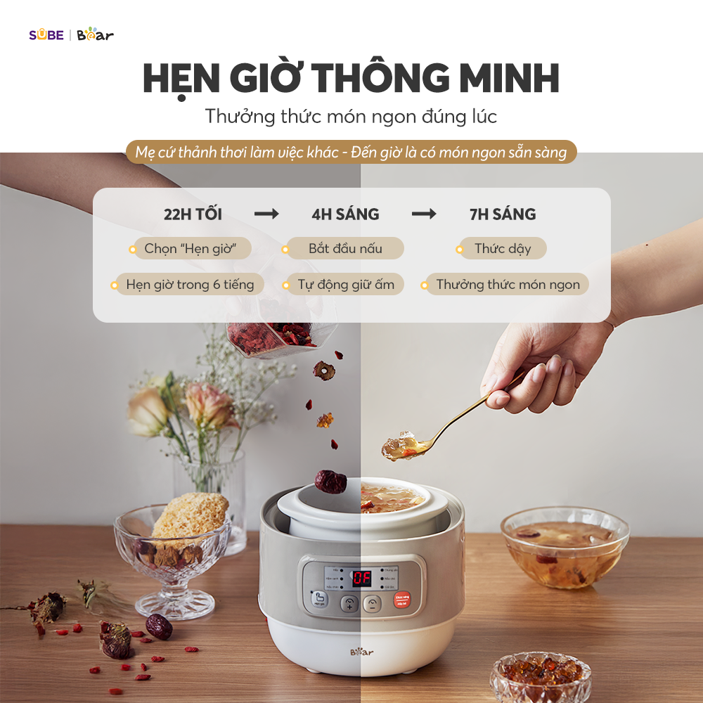 Nồi nấu chậm đa năng Bear DDZ-A08T8 - Ảnh 10
