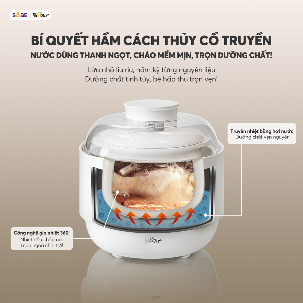 Nồi nấu chậm đa năng Bear DDZ-A08T8 - Ảnh 3