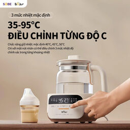 Máy đun nước và hâm sữa 1.3L Bear WW-5H12N - Pha sữa, rã đông sữa mẹ - Giữ ấm