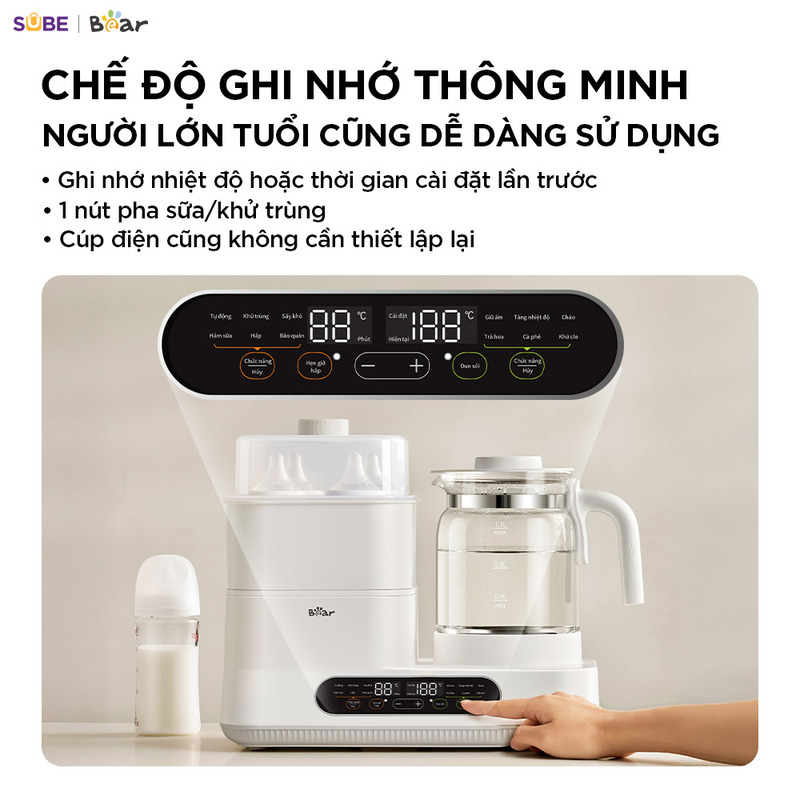 Máy đun nước và hâm sữa tiệt trùng Bear WW-5H12V78 - Ảnh 4