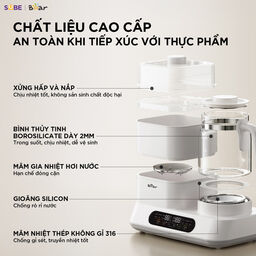 Máy Hâm Sữa Tiệt Trùng Bear 1.3L Đun Nước Pha Sữa Cho Bé Máy Tiệt Trùng Vệ Sin…
