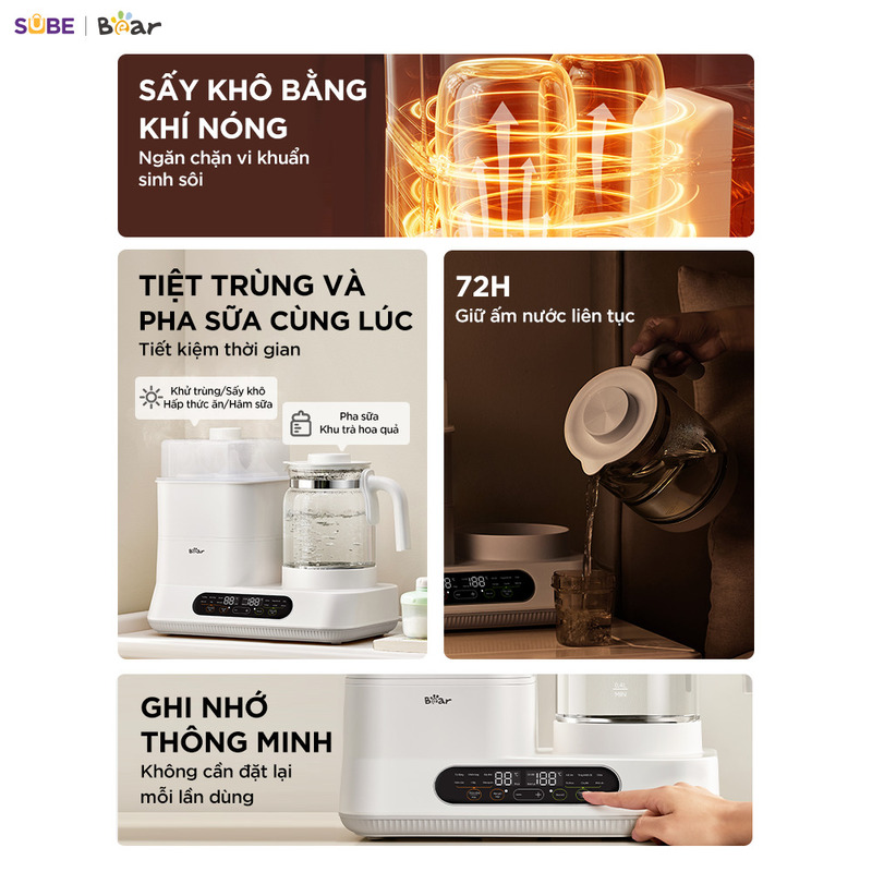 Máy đun nước và hâm sữa tiệt trùng Bear WW-5H12V78 - Ảnh 9