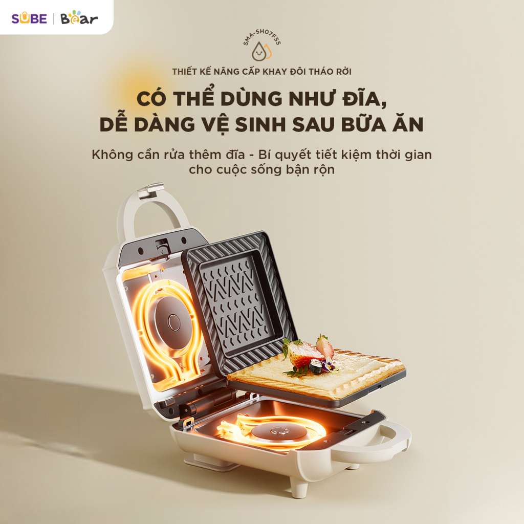 Máy nướng bánh 2 khay Bear SMA-5H07F55 - Ảnh 4