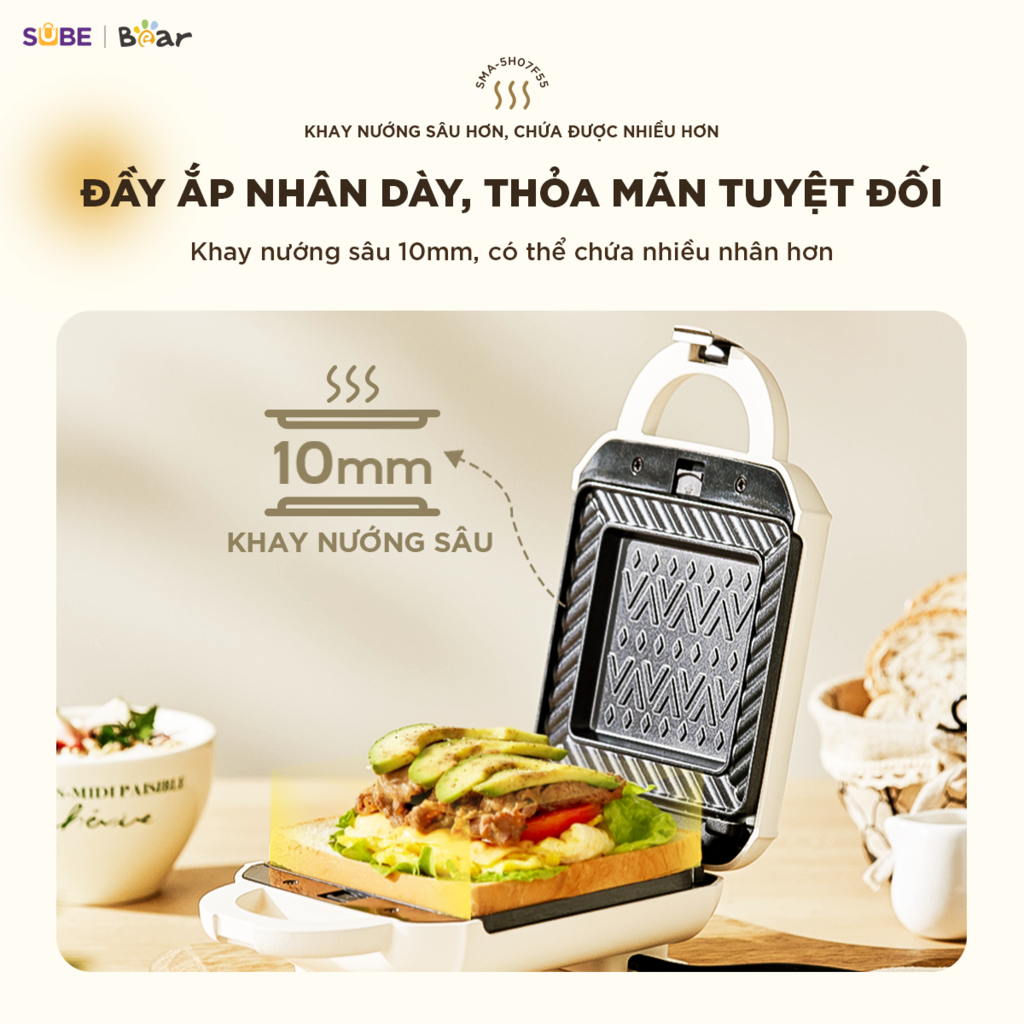 Máy nướng bánh 2 khay Bear SMA-5H07F55 - Ảnh 9