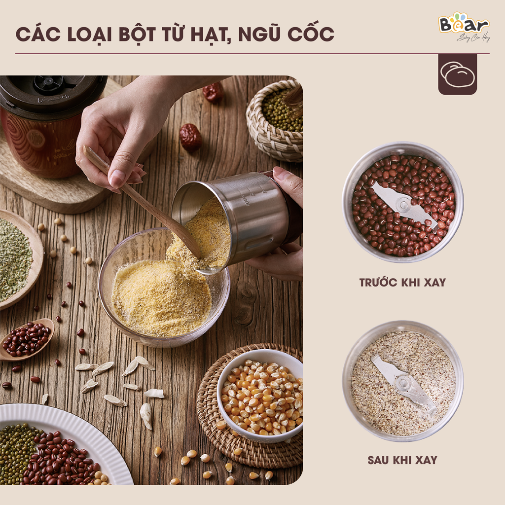 Máy xay bột khô Bear MDJ-A02G3 - Ảnh 6
