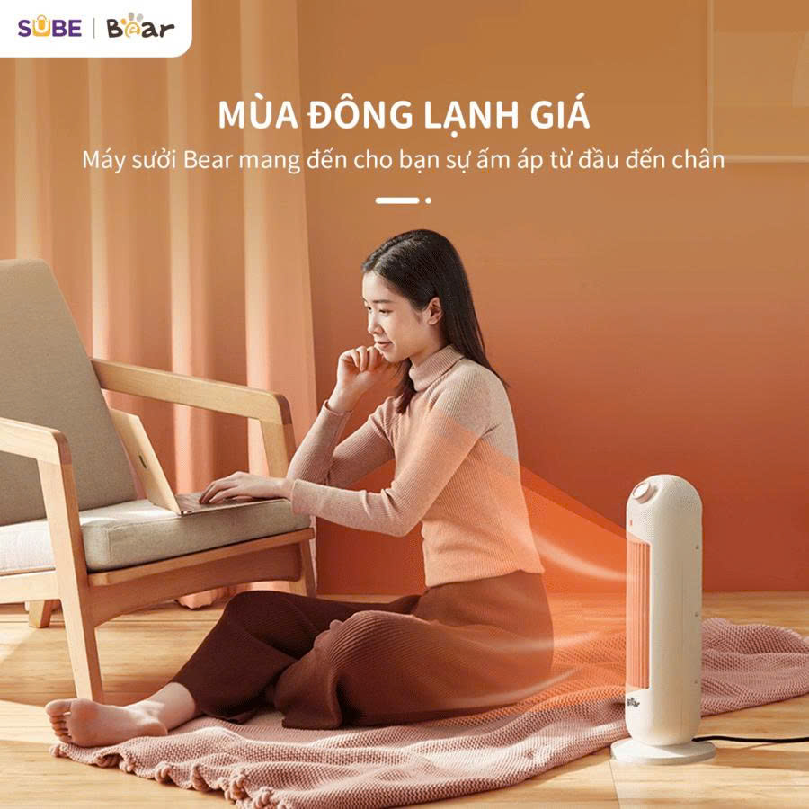 Máy sưởi Bear SH-4H20A - Màu Kem - Ảnh 5