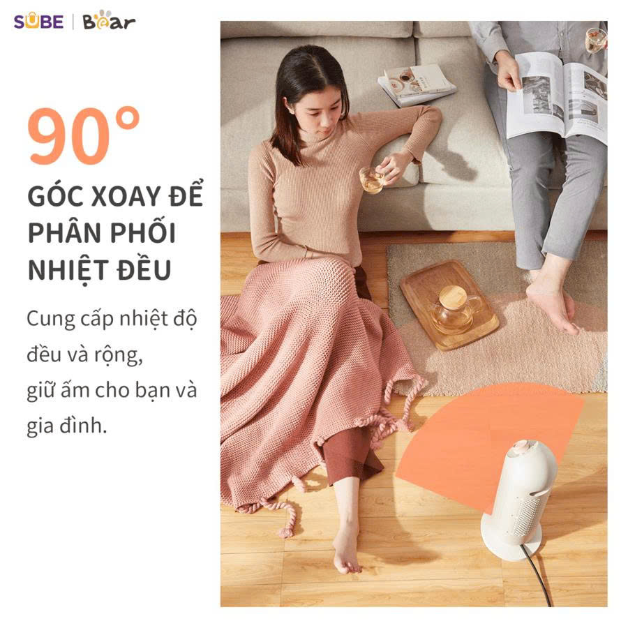 Máy sưởi Bear SH-4H20A - Màu Kem - Ảnh 10