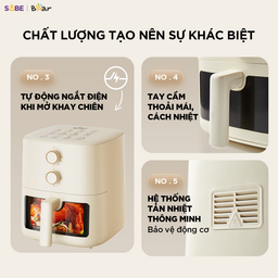 Nồi Chiên Không Dầu BEAR 5L AF-5H15I52 Công Suất Lớn Chiên Nướng Ngon