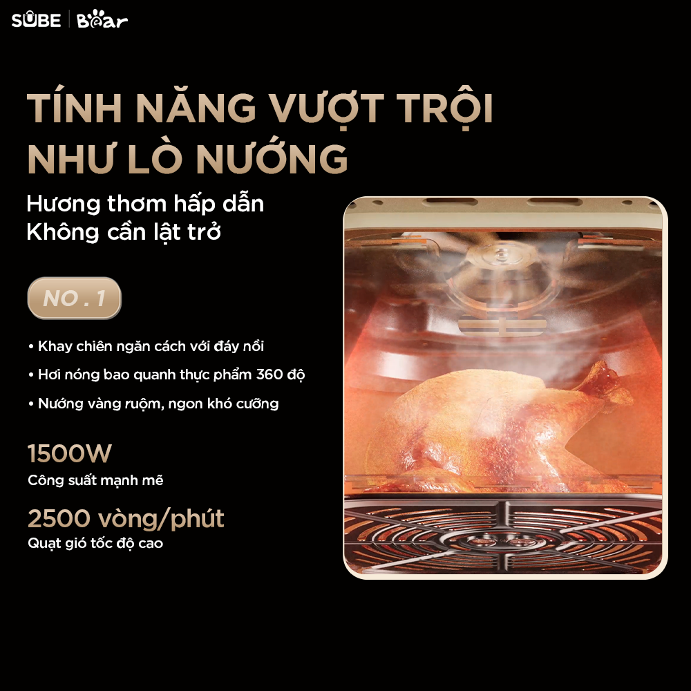 Nồi chiên không dầu Bear 5L AF-5H15I52 - Ảnh 4