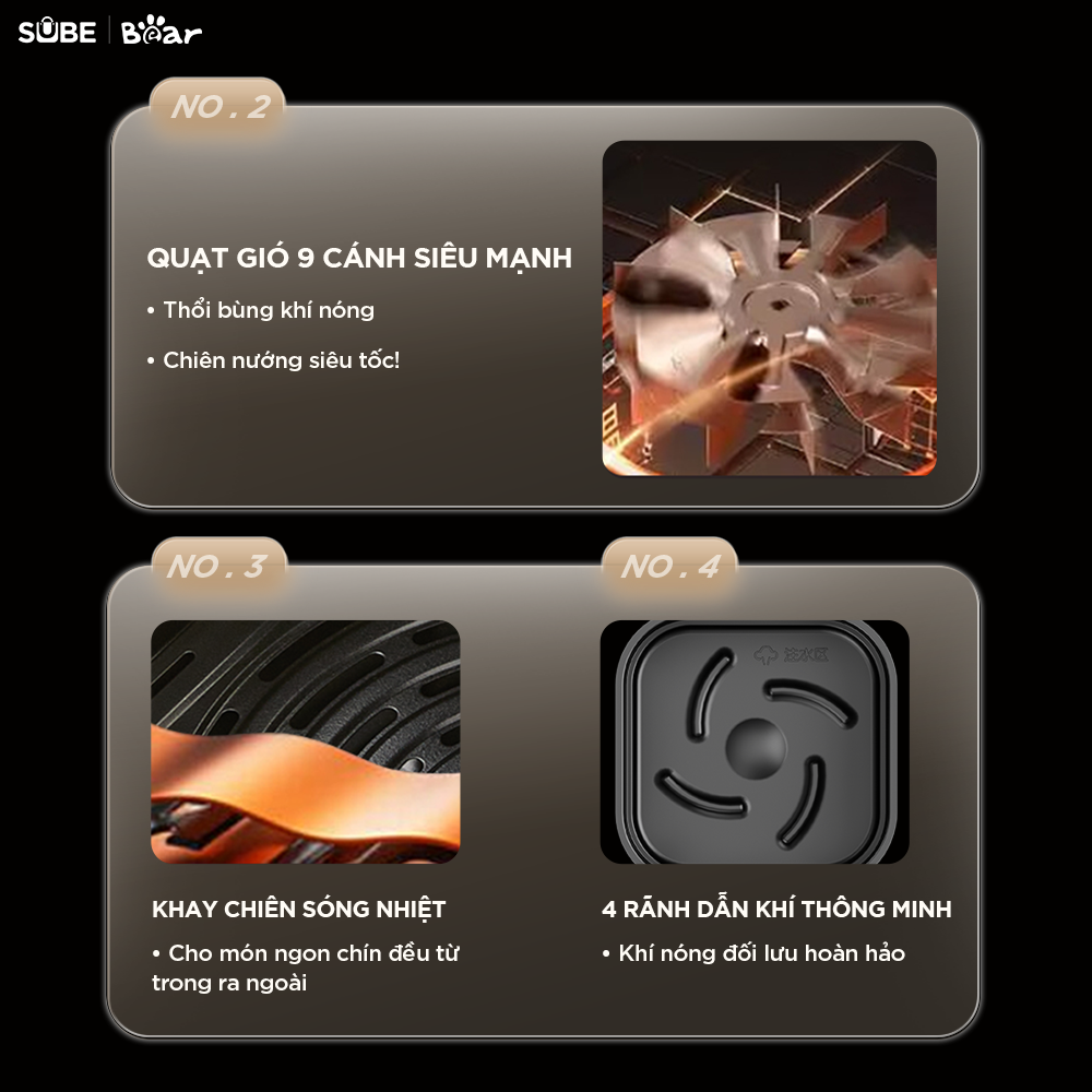 Nồi chiên không dầu Bear 5L AF-5H15I52 - Ảnh 5